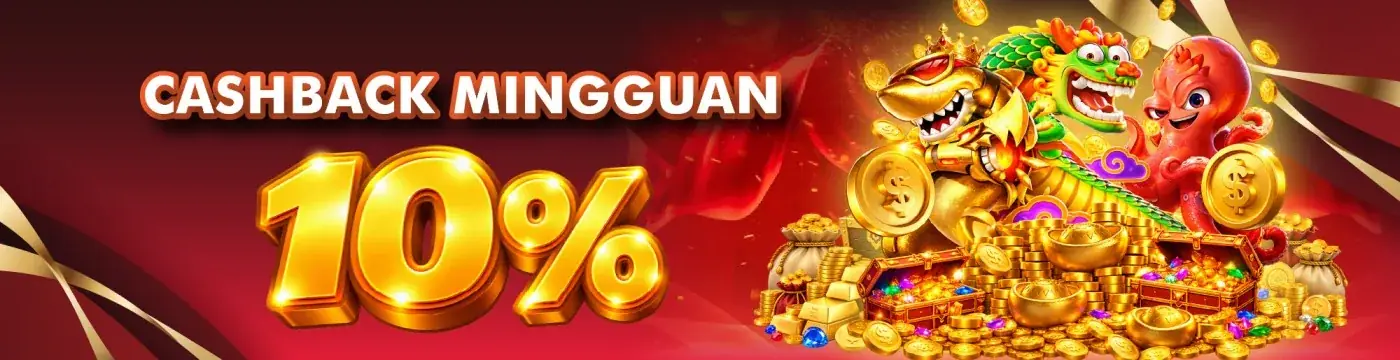 Spanduk cashback mingguan 10 persen